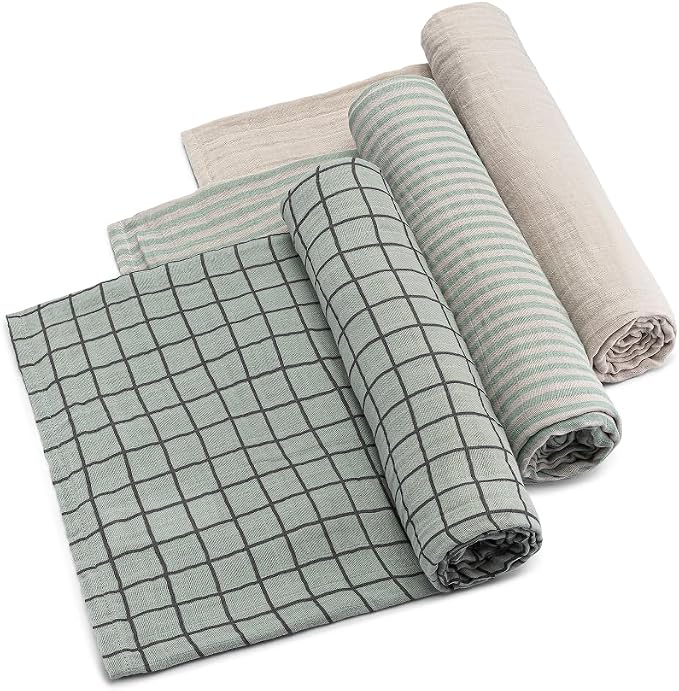 Parker Baby Co. Soft Muslin Baby Swaddle Blankets, 3 Pack by ParkerBabyCo