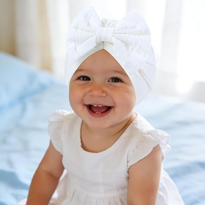 Cinaci 6 Pack Nursery Hospital Caps Bonnets Beanies Headwraps Turban Hats - Image 4