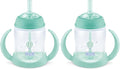 NUK Learner Straw Cup, 5oz, 2-Pack - Toddler Sippy Cup with Soft Straw for Easy Drinking, Suitable for Ages 8 Months and Up, Green