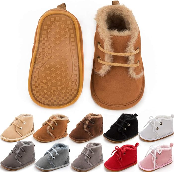 Meckior Baby Booties Newborn Infant Unisex Baby Girls Boys Velvet Rubber by Meckior