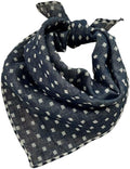Double Layers Two Tones Dog Cotton Bandana Bibs Scarf DCB08 B&W by Pemilosci