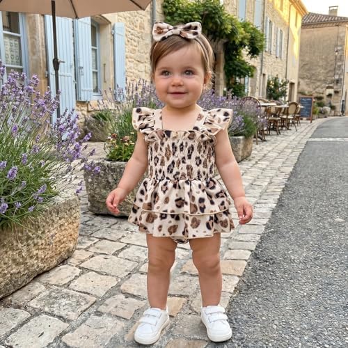 Newborn Baby Girls Summer Clothes Ruffle Sleeveless Pleated Smocked Bubble - Image 3