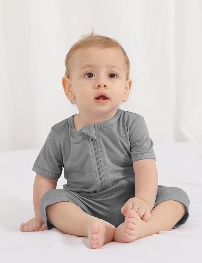 Jimonda Baby Bamboo Rayon Rompers Short Sleeve 3pc Pjs - Image 4