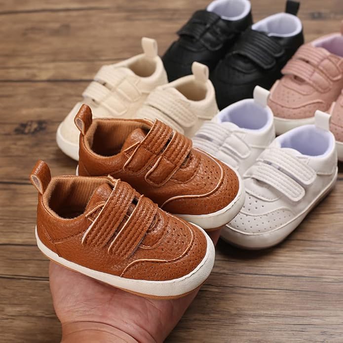 Clowora Baby Boys Girls Shoes Non-Slip Rubber Sole Sneakers Infant First Walking Toddler Crib Shoes Newborn Loafers Flats.