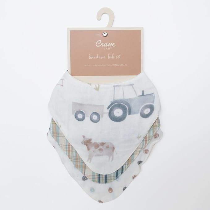 Crane Baby Soft Baby Bib Set, 100% Cotton Muslin Baby Bibs, Soft and Absorbent - Image 7