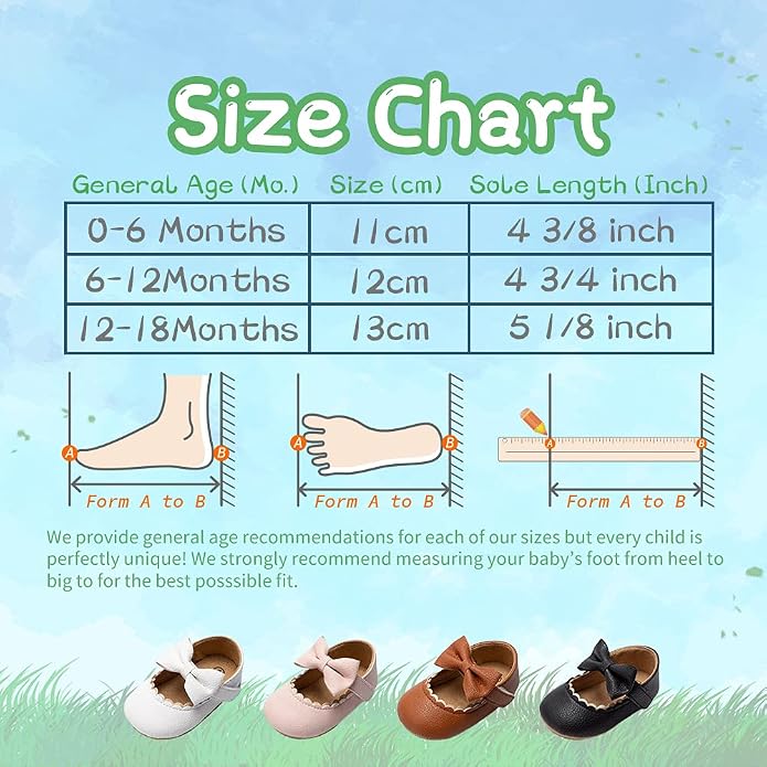 Meckior Infant Baby Girls Soft Sole Bowknot Princess Wedding Dress Mary Jane - Image 6