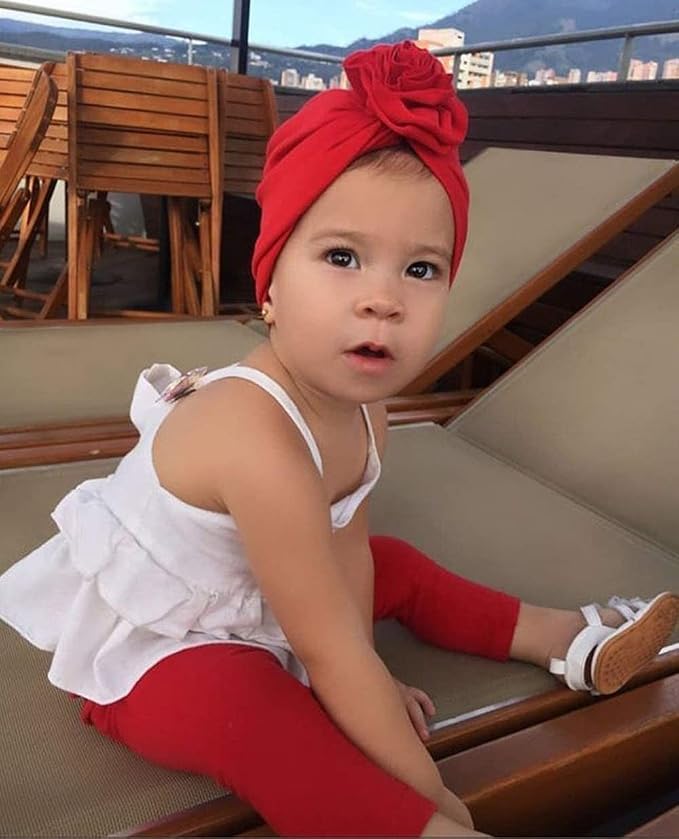 inSowni 8 Pack Solid Nursery Hospital Turban Hat Cap Beanie Bonnet - Image 2