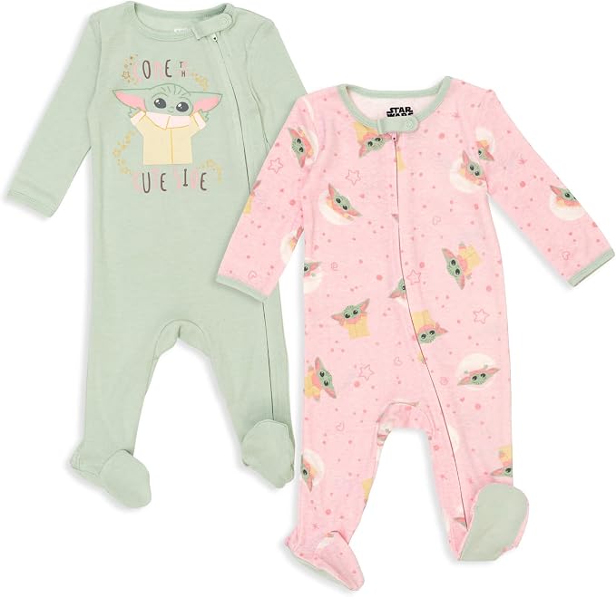 STAR WARS The Mandalorian Grogu Baby 2-Pack Footed One Piece Sleep N' Play by StarWars
