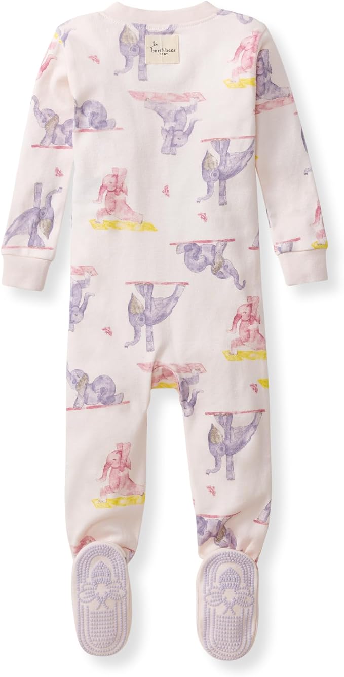 Burt's Bees Baby Girls Organic Cotton, Snug Fit Footed Sleeper Pajamas | - Image 2