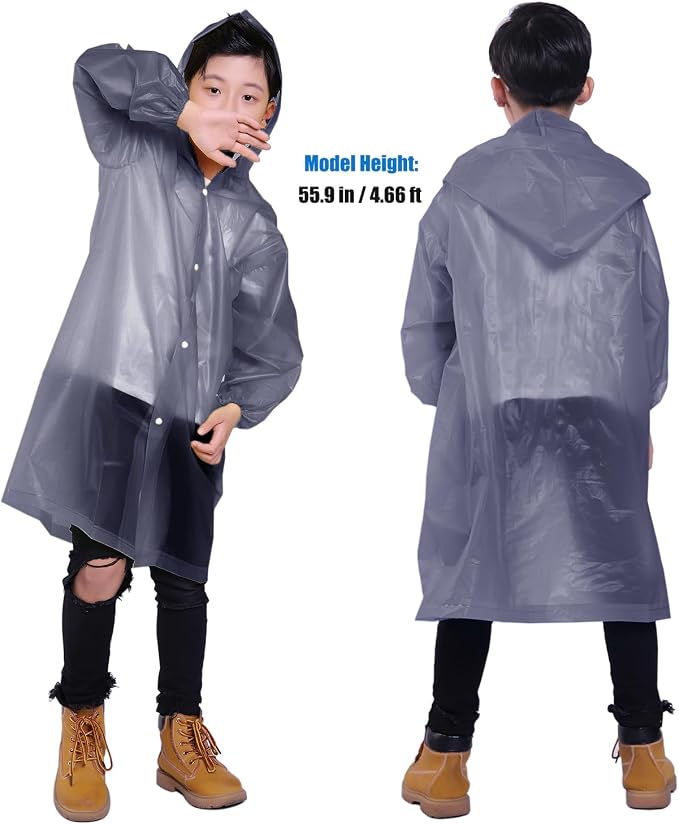 Kids Rain Jacket, 2 Pack Rain Ponchos - Image 6