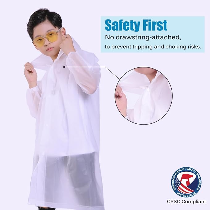 Kids Rain Jacket, 2 Pack Rain Ponchos - Image 3