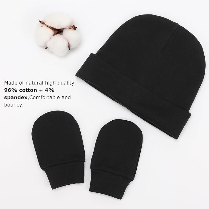 Newborn Baby Hats and Mittens Set Infant Beanie Cap Toddler Gloves Newborn - Image 4