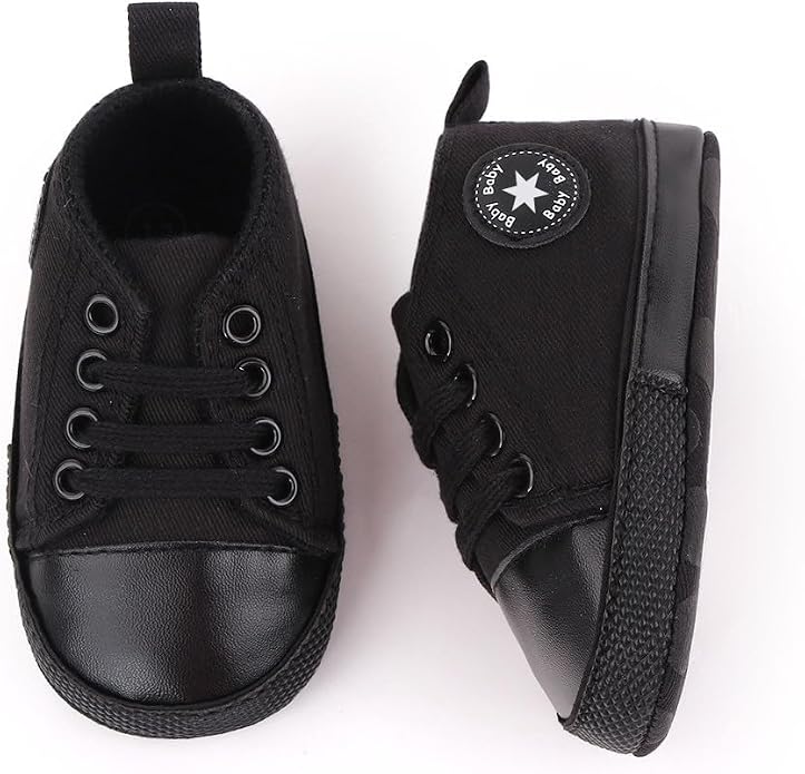 Unisex Baby Girls Boys Canvas High-top Shoes, Newborn Infant Anti-Slip Soft - Image 5