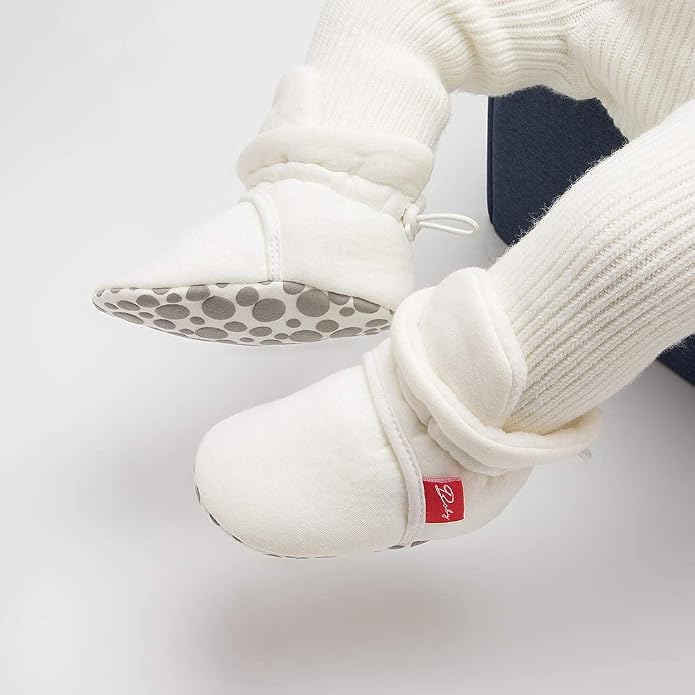 Babelvit Newborn Baby Boy Girl Soft Fleece Booties Stay On Infant Slippers - Image 3