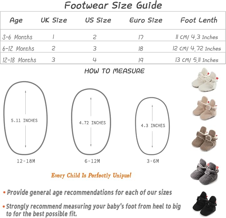 Sawimlgy Newborn Infant Baby Girl Boy Cotton Booties Stay On Sock Slippers Soft - Image 6