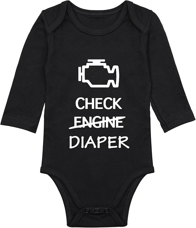 Check Engine Diaper Bodysuit by Unknown