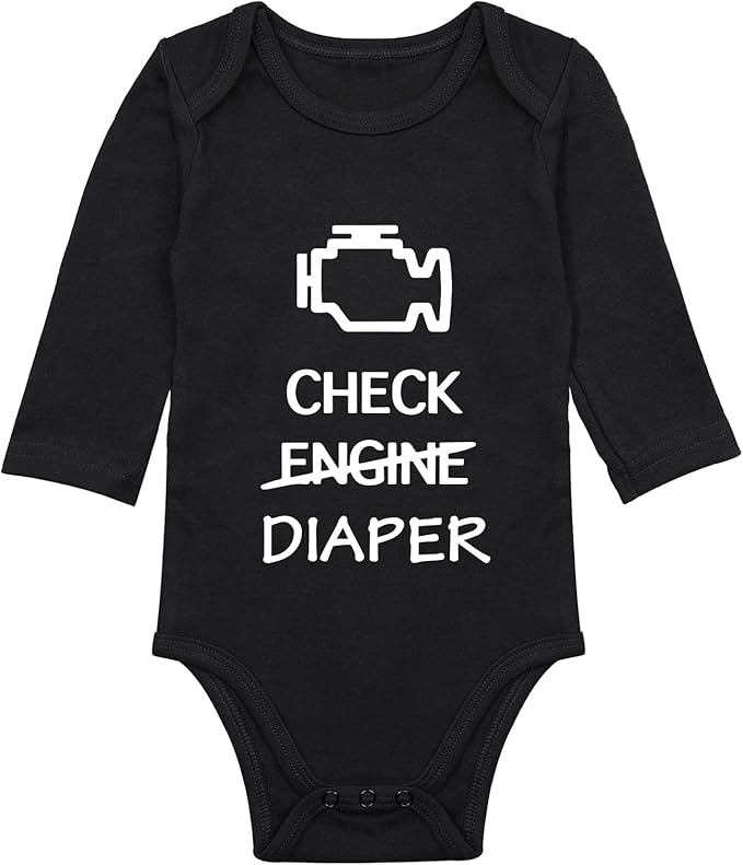 Check Engine Diaper Bodysuit by Unknown