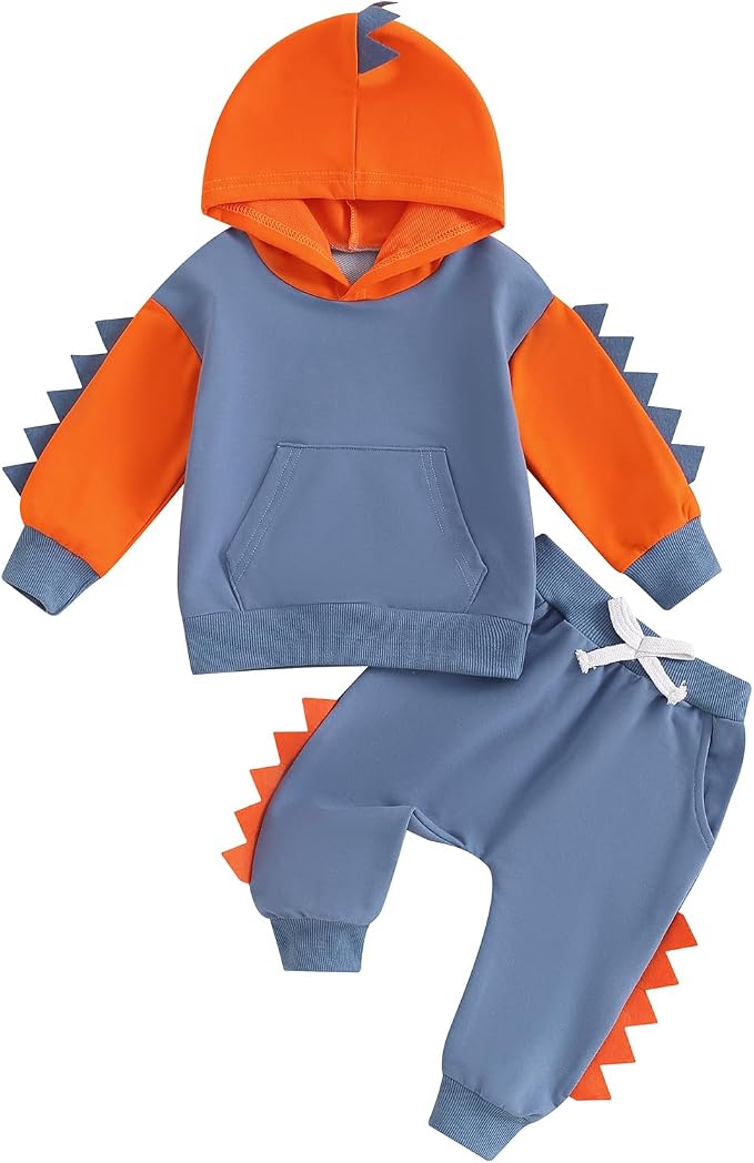 Infant Baby Boy Fall Winter Clothes Outfit Hooded Long Sweatshirt Pant Set by LIOMENGZI