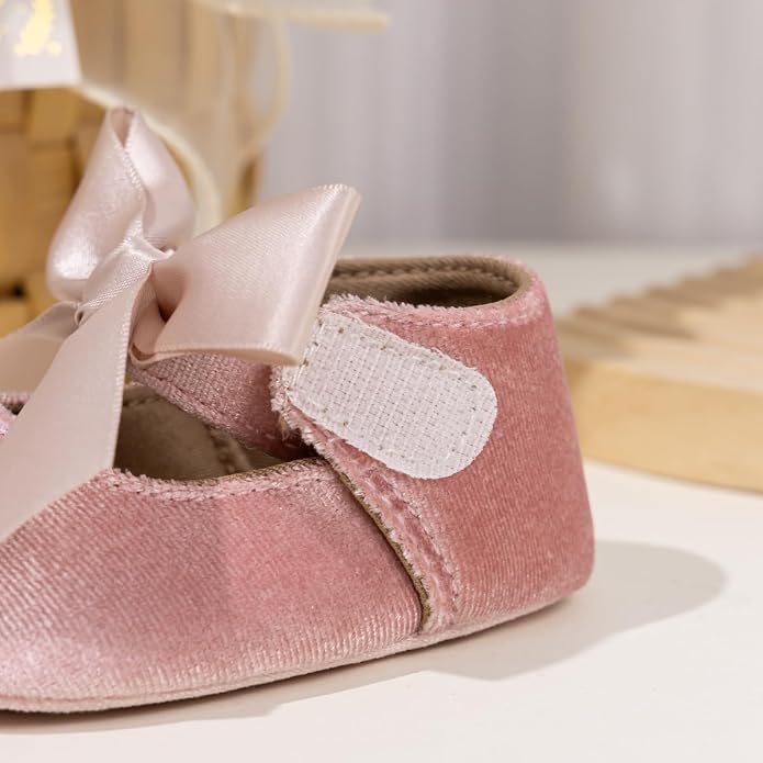 KIDSUN Infant Baby Girls Mary Jane Shoes Non-Slip Rubber Sole Ballet Slippers - Image 3