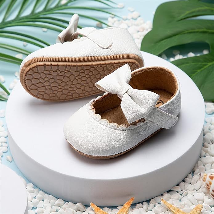 Meckior Infant Baby Girls Soft Sole Bowknot Princess Wedding Dress Mary Jane - Image 6