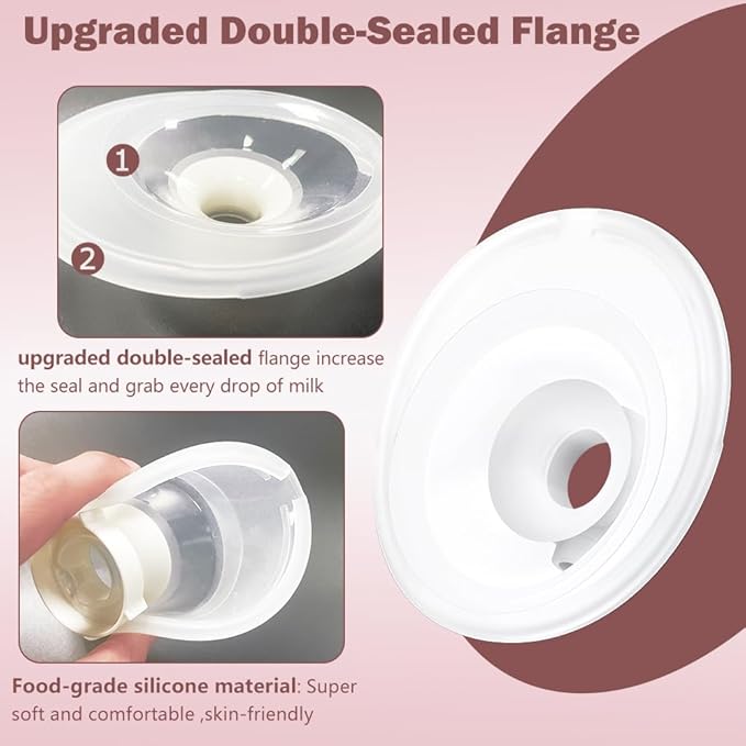 One Full Set Collector Cup Only Compatible with Momcozy M5 Breast Breast Pump Replacement Accessories, Full Breastpump Parts with 24mm Flange,Collector,Duckbill Valves,Diaphragm
