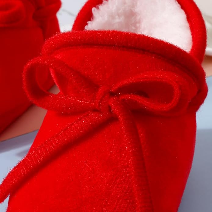 Baby Booties Newborn Fleece First Walking Shoes Non-Slip Sole Slippers Cozy - Image 2