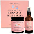 Belly Bundle by Irene Organics - Organic Belly Butter and Oil for Pregnancy Stretch Mark Prevention and Treatment - Award Winning Skincare For Pregnancy and Postpartum - Mother's Day Gift Set (Large)