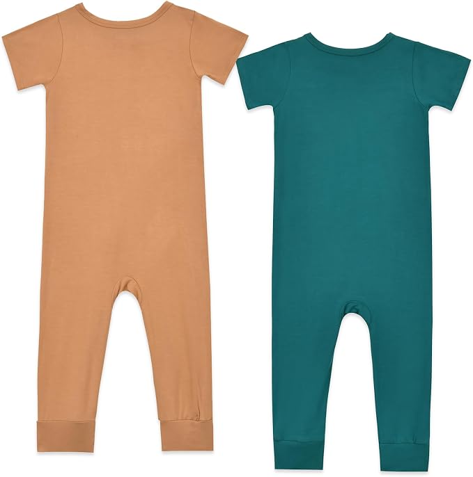 Aablexema Baby Short Sleeve Romper Bamboo Rayon Pajamas | Infant Summer Jumpsuit - Image 2