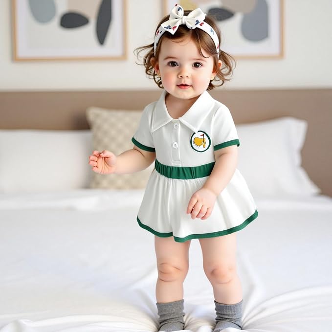 Toddler Baby Girl Golf Outfit Short Sleeve Romper Dress Onesie Infant Newborn - Image 2