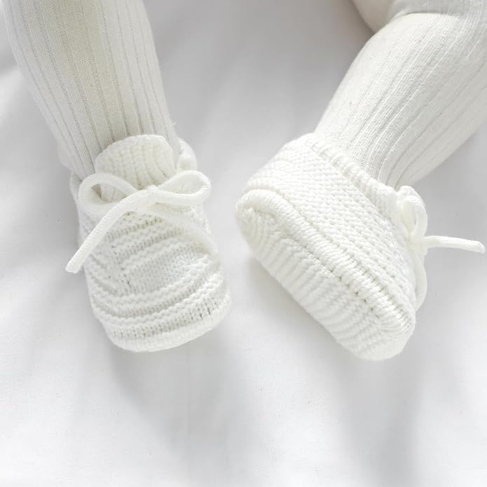 Neiwech Baby Booties Newborn Cozy Soft Warm Knitted Crib Shoes - Image 6