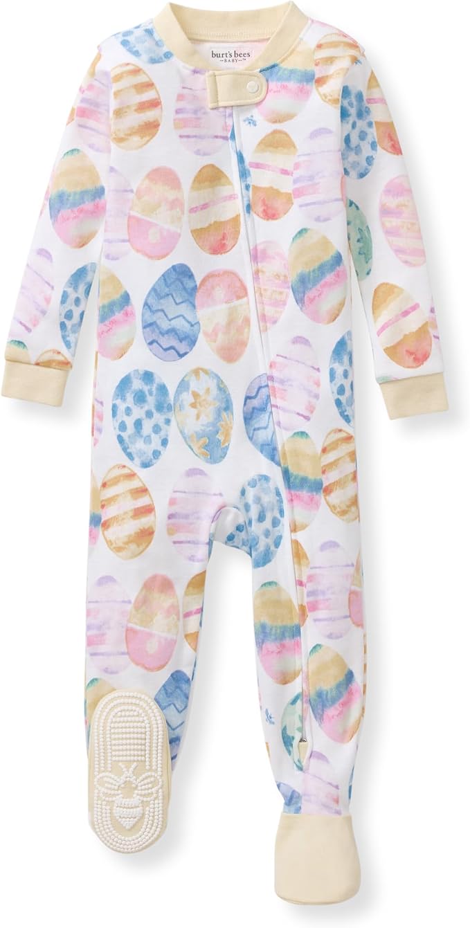 Burt's Bees Baby Girls Organic Cotton, Snug Fit Footed Sleeper Pajamas | by BurtsBeesBaby
