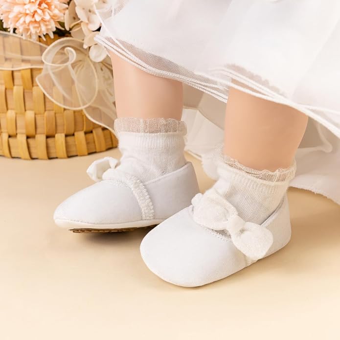 KIDSUN Infant Baby Girls Mary Jane Shoes Non-Slip Rubber Sole Ballet Slippers - Image 2