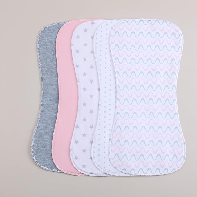 Baby Burp Cloths, Soft Absorbent Towel, 5 Pack - Image 4