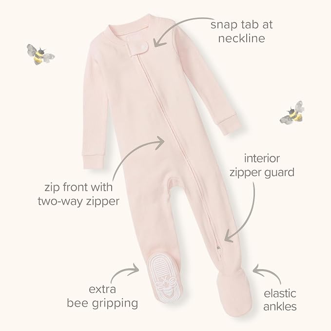 Burt's Bees Baby Girls Organic Cotton, Snug Fit Footed Sleeper Pajamas | - Image 6