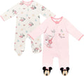 Disney Baby Girls' 2-Pack Footed Sleep N' Play Newborn to Infant by Disney