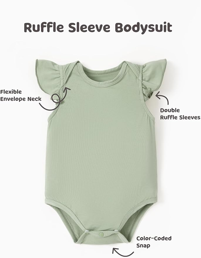 PATPAT Baby Girl Bamboo Viscose Bodysuits Set - Image 8