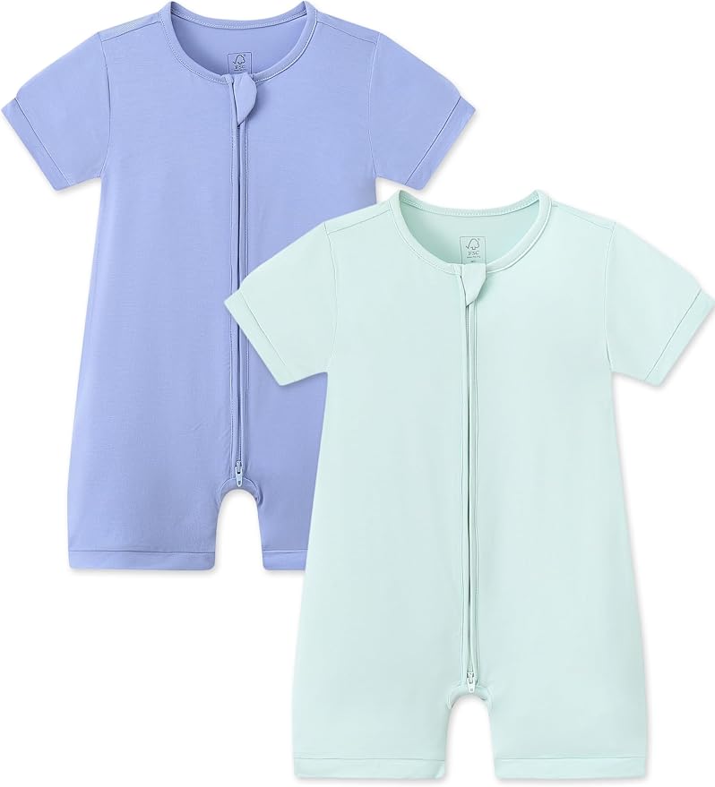 JunNeng Viscose from Bamboo Baby Sleeper, Short Sleeve Romper Jumpsuit | 2 Way by JunNeng