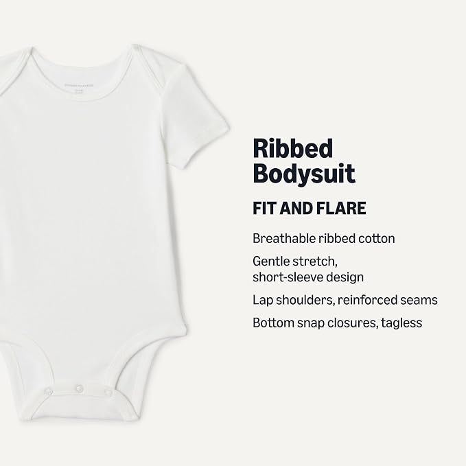 Amazon Essentials Unisex Babies' Short-Sleeve Bodysuits - Image 2