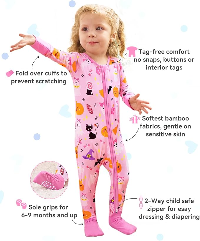 babee Reshinee Viscose Derived from Bamboo Baby Footie Pajamas Convertible - Image 2