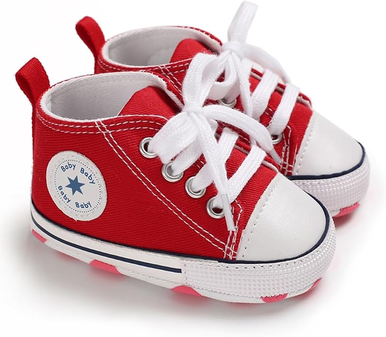 Unisex Baby Girls Boys Canvas High-top Shoes, Newborn Infant Anti-Slip Soft - Image 4