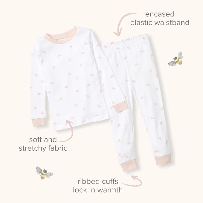 Burt's Bees Baby Girls Organic Cotton Pajamas, Toddler PJ Set, 2-PC | Soft - Image 8