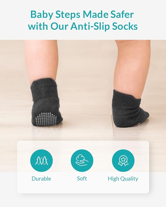 Infinno Baby Non Slip Ankle Socks 9 Pairs - Image 4
