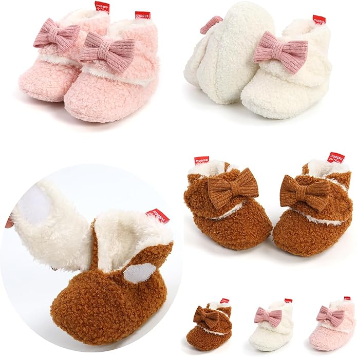 Ohwawadi Infant Baby Slippers Girls Boys Booties Warm Baby Socks Shoes Newborn - Image 4