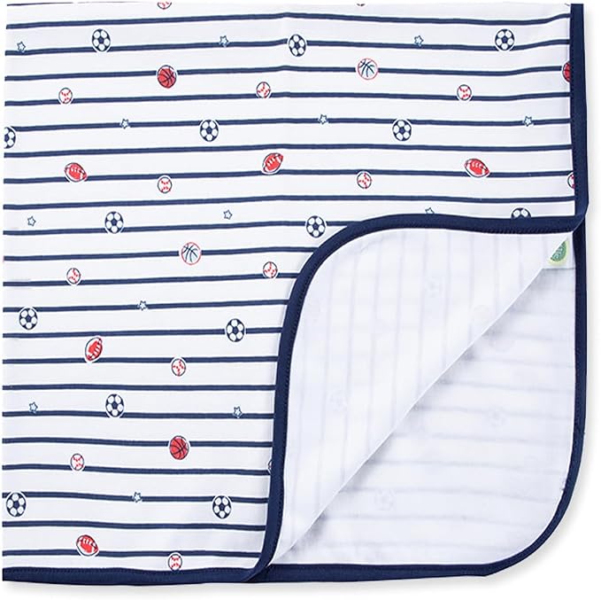 Little Me Clothes for Baby Boys' Sports Star Swaddling Receiving Blanket - Image 2