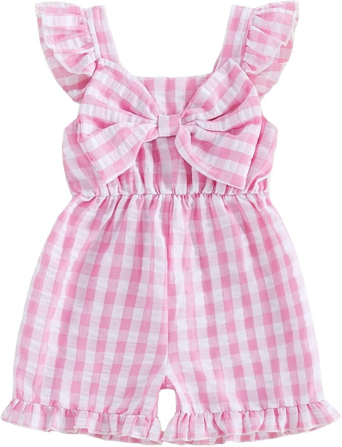 Little Girl Romper Toddler Overalls Summer Bow Jumpsuit Boho Outfit 6M-5T by Nibbcoa
