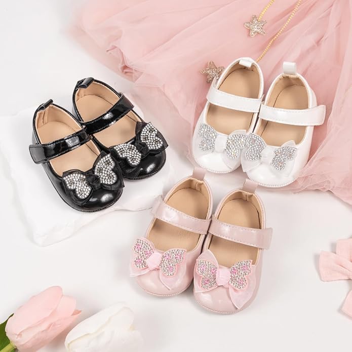 KIDSUN Infant Baby Girls Mary Jane Shoes Non-Slip Rubber Sole Ballet Slippers - Image 3