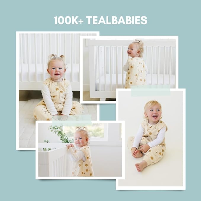 Tealbee Dreamsuit Toddler Sleep Sack with Feet – Walker Sleep Bag with Legs, Rayon made from Bamboo, Winter 1.5 TOG, 2-Way Zipper, 2T-3T - Cookies