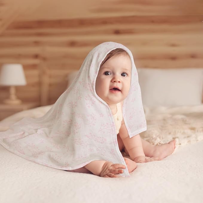 GLLQUEN BABY Receiving Blankets Girl Muslin Swaddle Blankets - Image 9