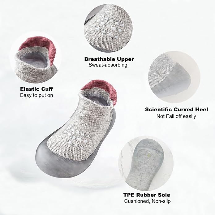 Baby Non Slip Socks Shoes Toddler Girls Boys First Walking Shoes Infant Indoor - Image 4