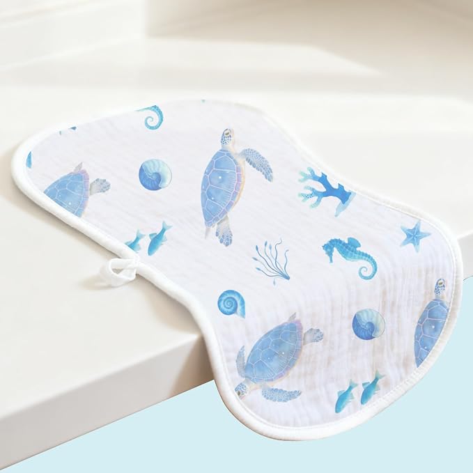 6 Pack Blue Burp Cloths Baby Boys Girls - Image 9